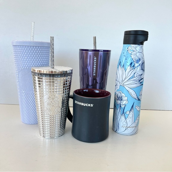 STARBUCKS 5pc Assorted 3 Tumbler 1 Water Bottle 1 Mug Reusable - Picture 15 of 15